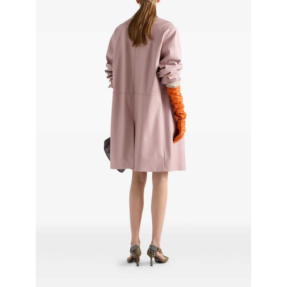 Prada Pink Coats - Leather Coats Women PRADA