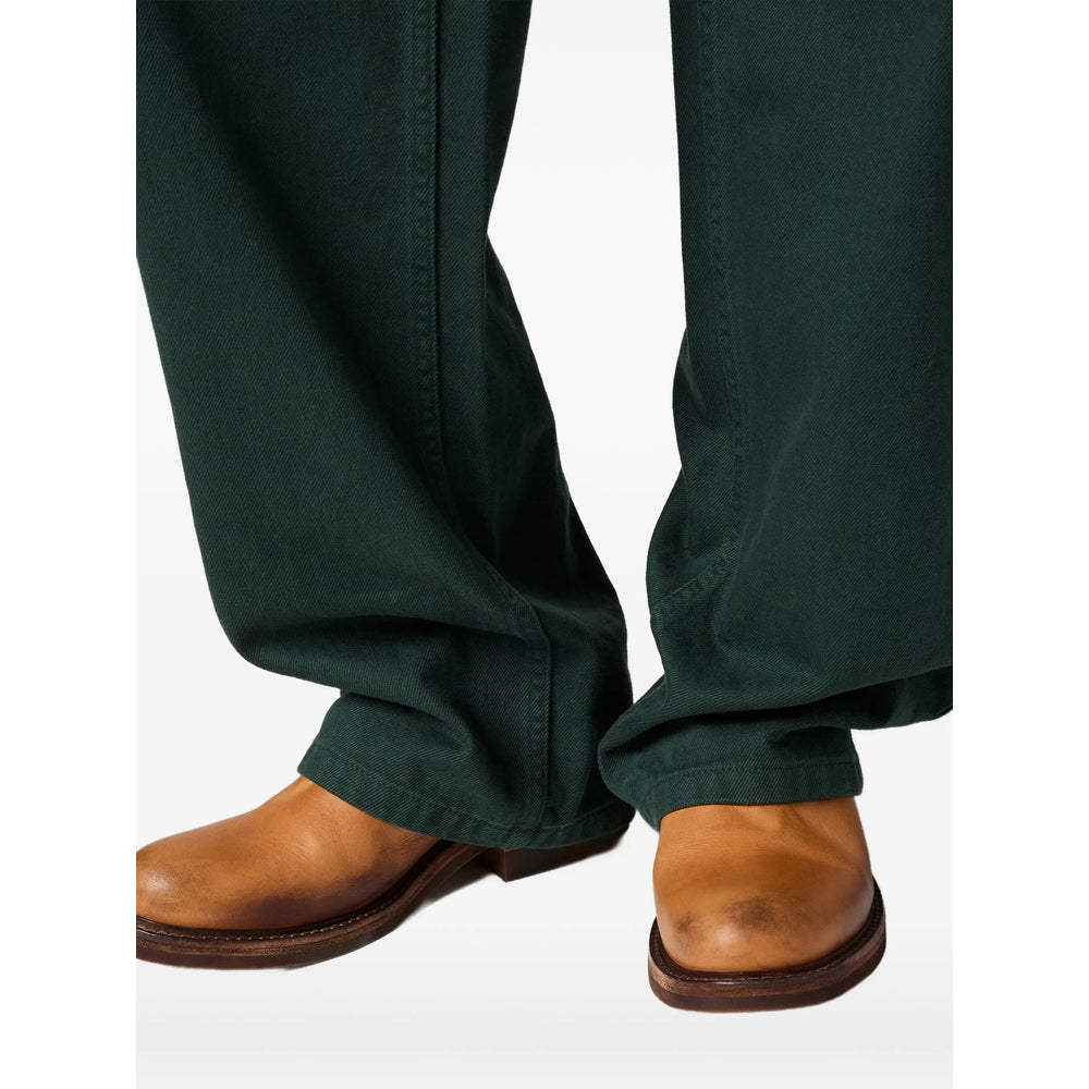 Miu Miu Green Trousers - Straight Trousers Women MIU MIU
