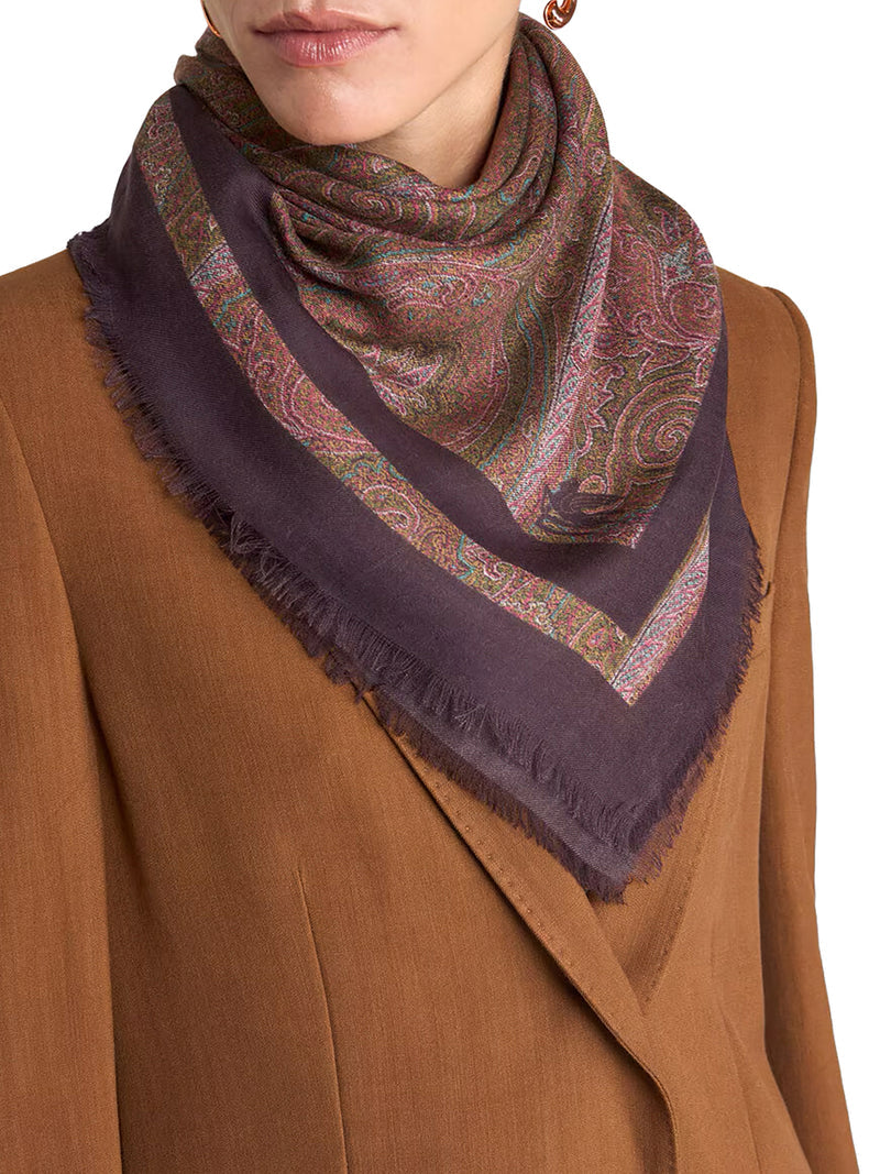 Etro Women Cashmere Scarf With Floral Paisley Pattern ETRO