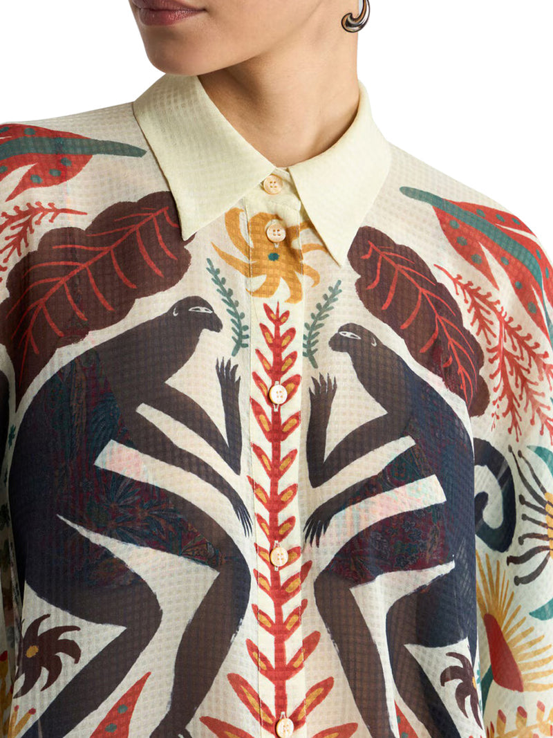 Etro Women Shirt With Handkerchief Hem And Placed Print ETRO