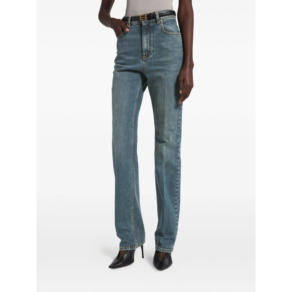 Balenciaga Blue Denim - Straight-Leg Jeans Women BALENCIAGA