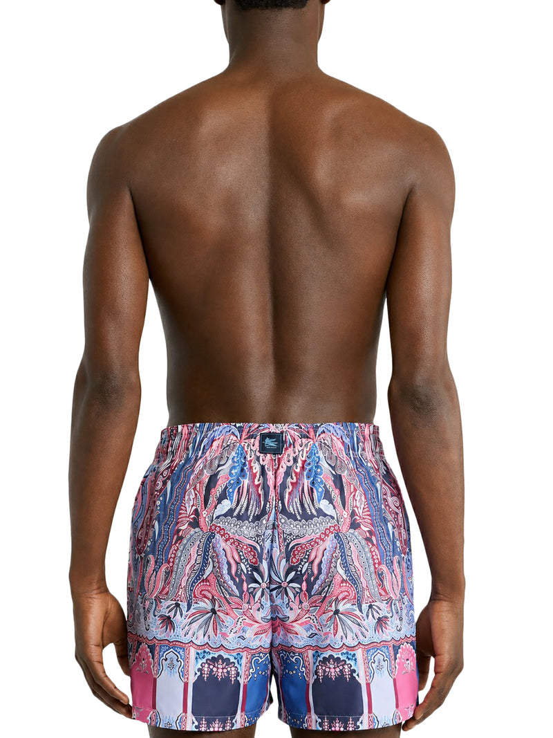 Etro Men Swimsuit With Placed Floral Paisley Print ETRO