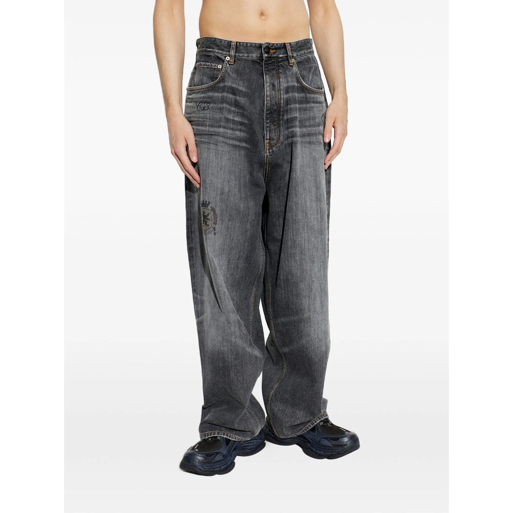 Balenciaga Grey Denim - Wide-Leg Jeans Men BALENCIAGA