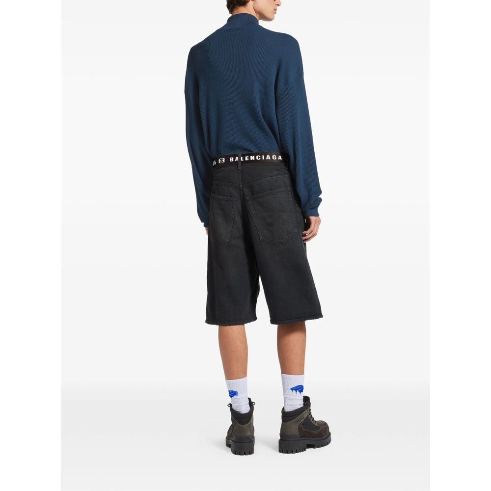 Balenciaga Black Shorts - Denim Shorts Men BALENCIAGA