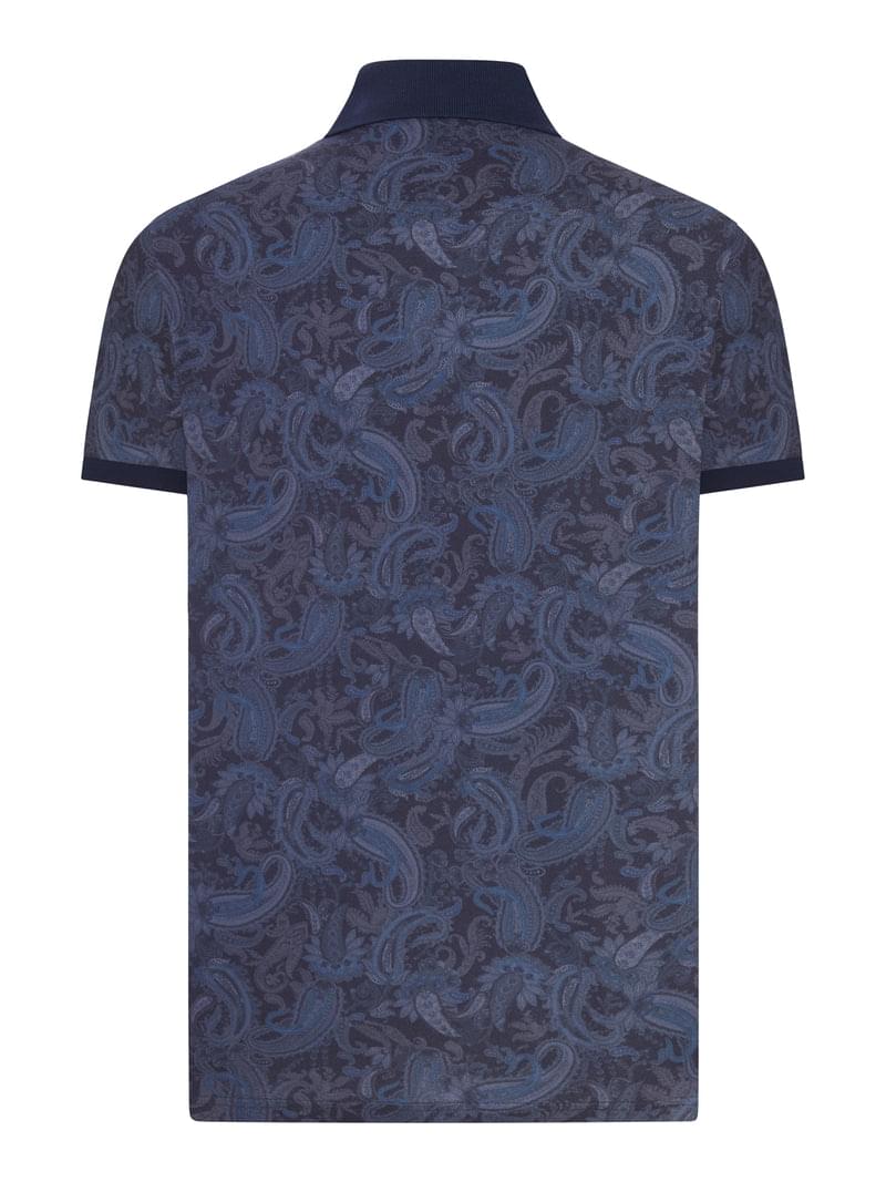 Etro Men Cotton Piqué Polo Shirt With Paisley Print ETRO