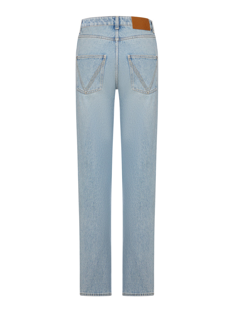 Bottega Veneta Women Straight Leg Denim Jeans, Light Wash BOTTEGA VENETA
