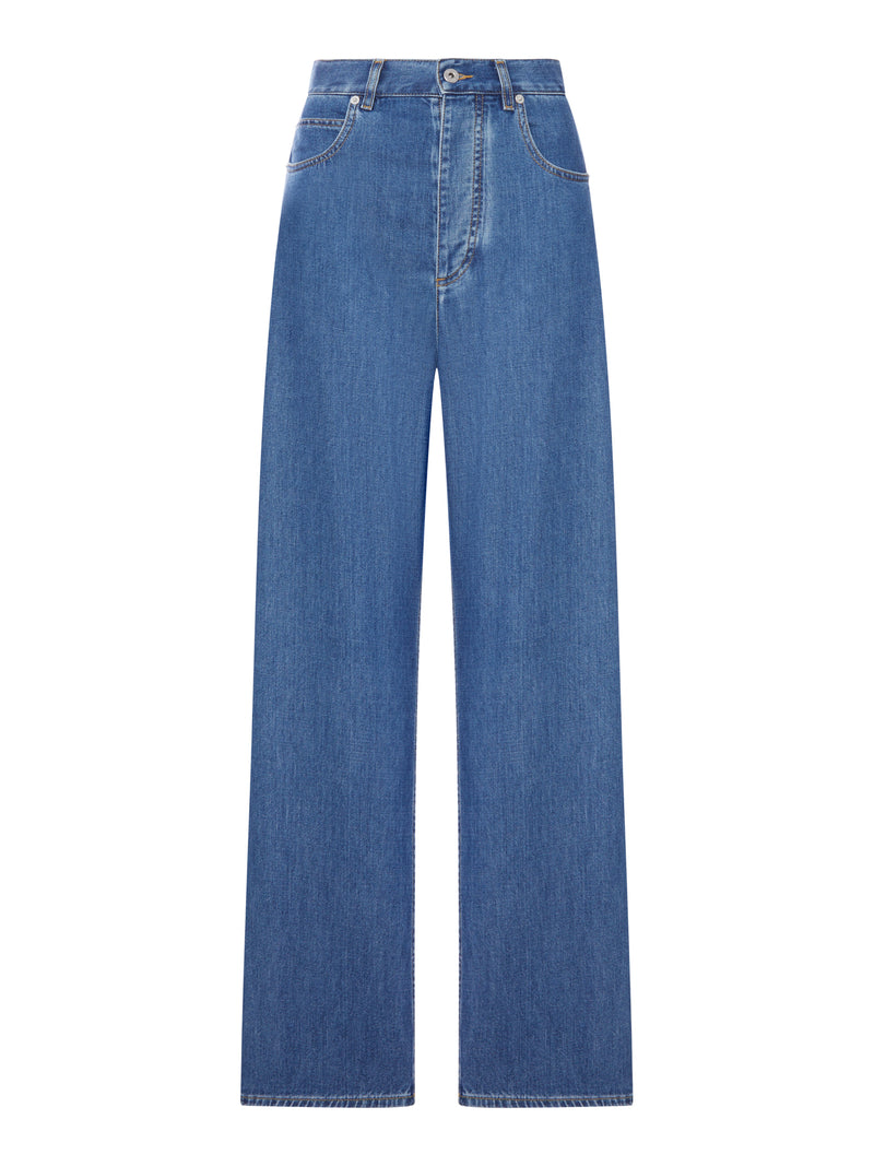 Bottega Veneta Women Atlantic Blue Wash Wide-Leg Jeans BOTTEGA VENETA