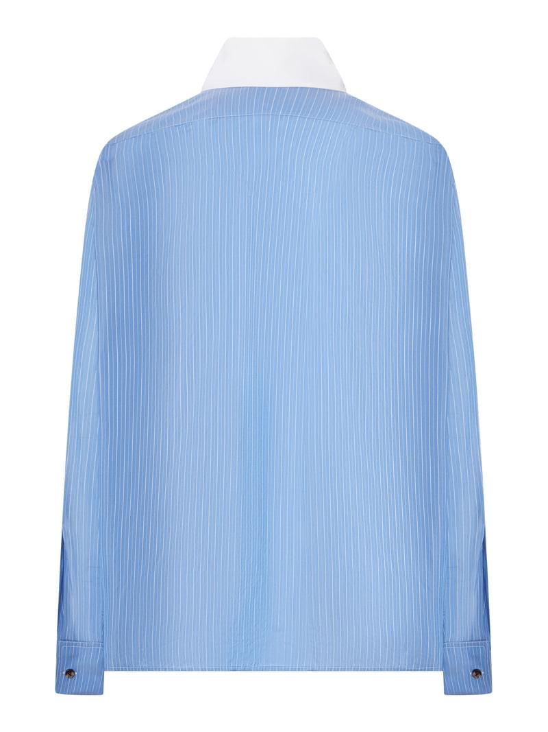 Bottega Veneta Women Striped Shirt With Contrasting Collar BOTTEGA VENETA