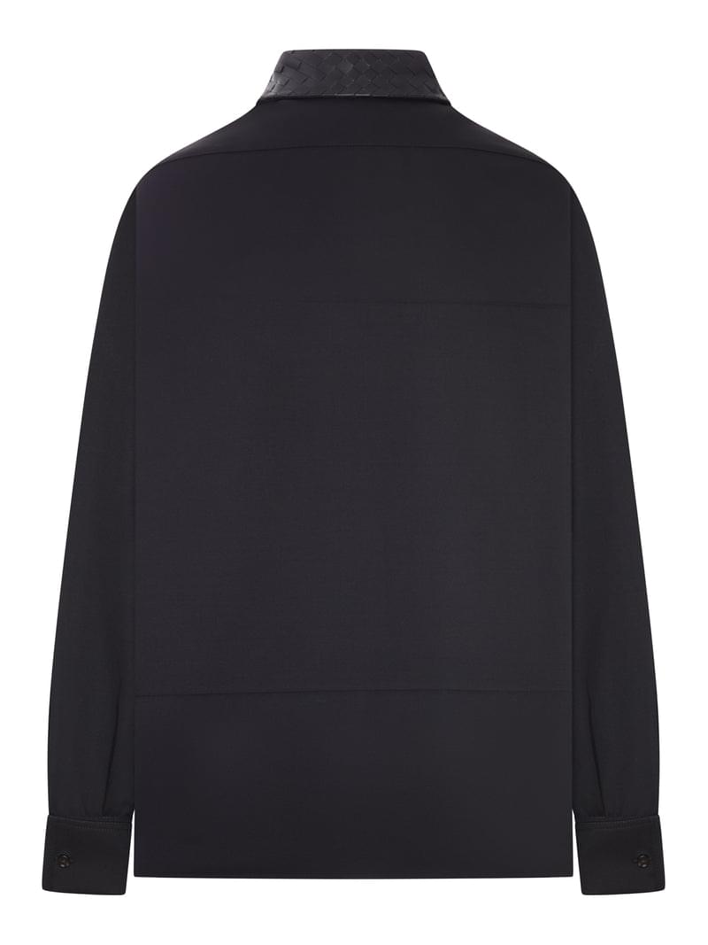 Bottega Veneta Women Wool Shirt With Braided Leather Collar BOTTEGA VENETA