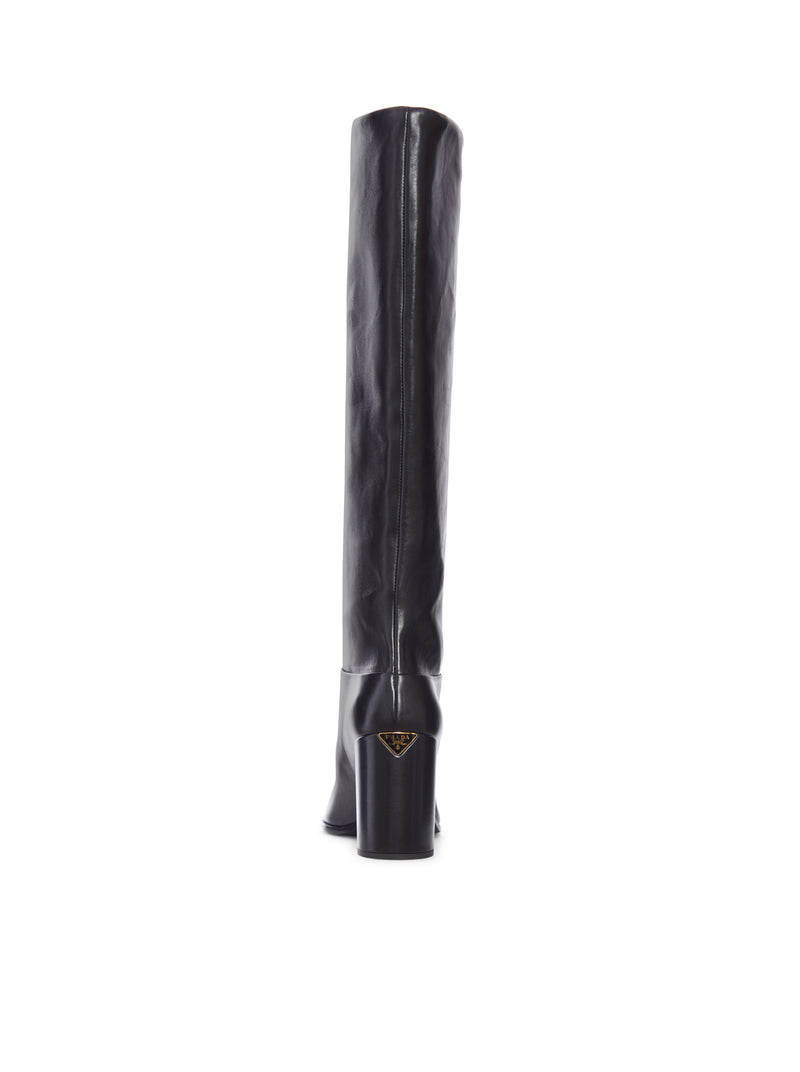 Prada Women Leather Heel Boots PRADA