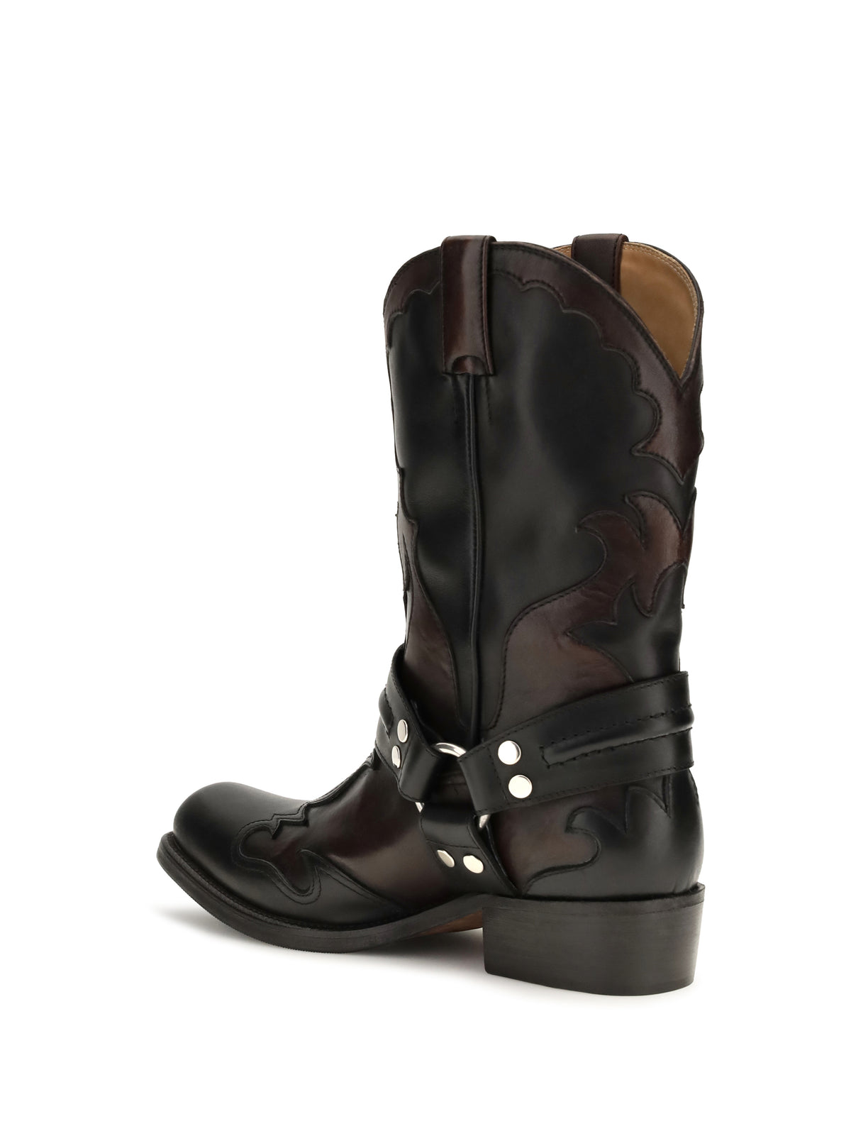 Versace Women Sylvester Leather Cowboy Boots VERSACE