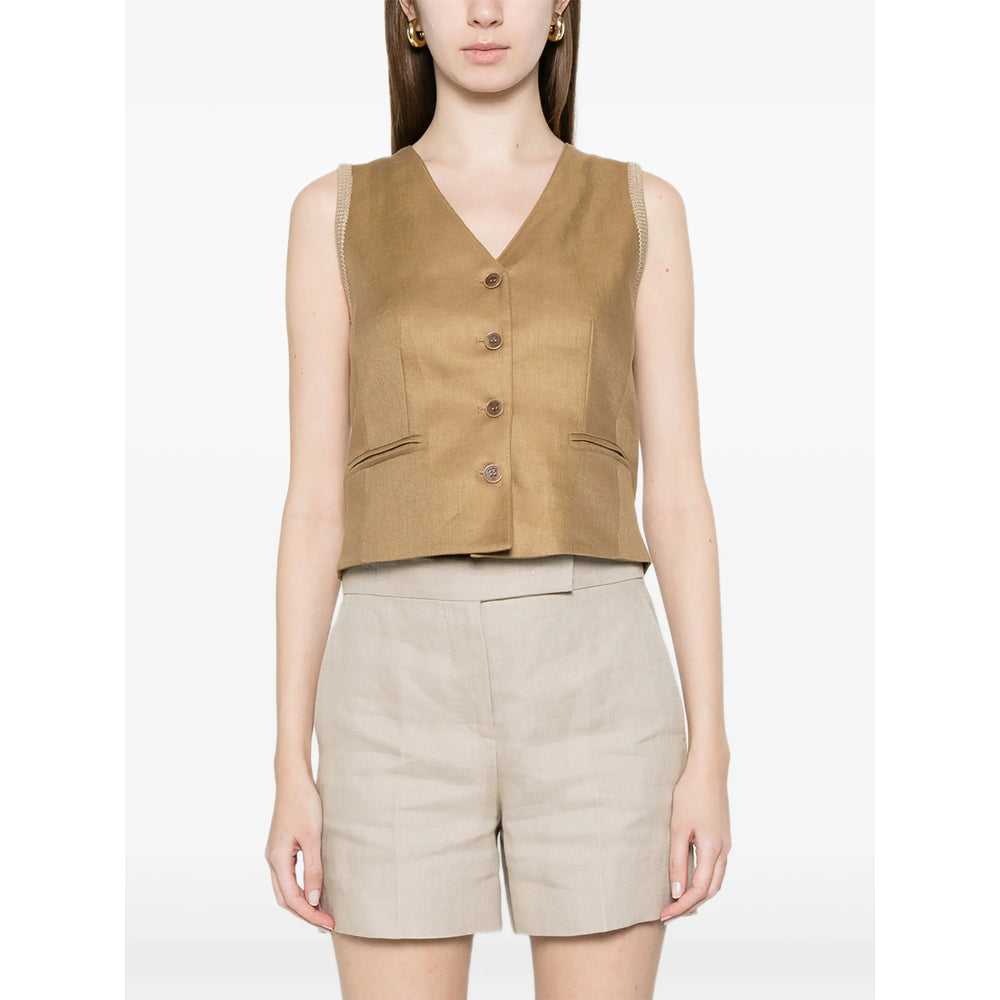 Max Mara Brown Jackets - Waistcoat & Gilets Women MAX MARA
