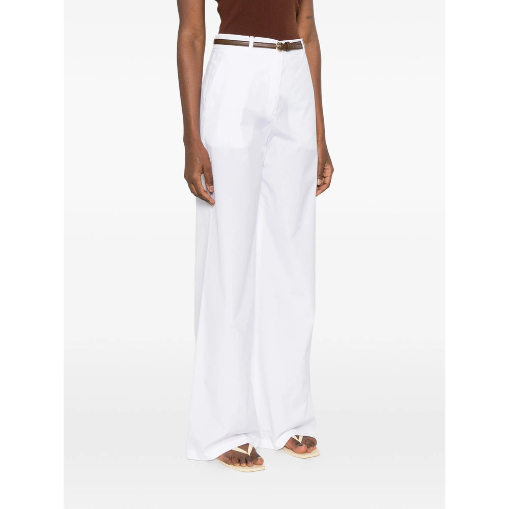 Max Mara Studio White Trousers - High-Waisted Trousers Women MAX MARA STUDIO