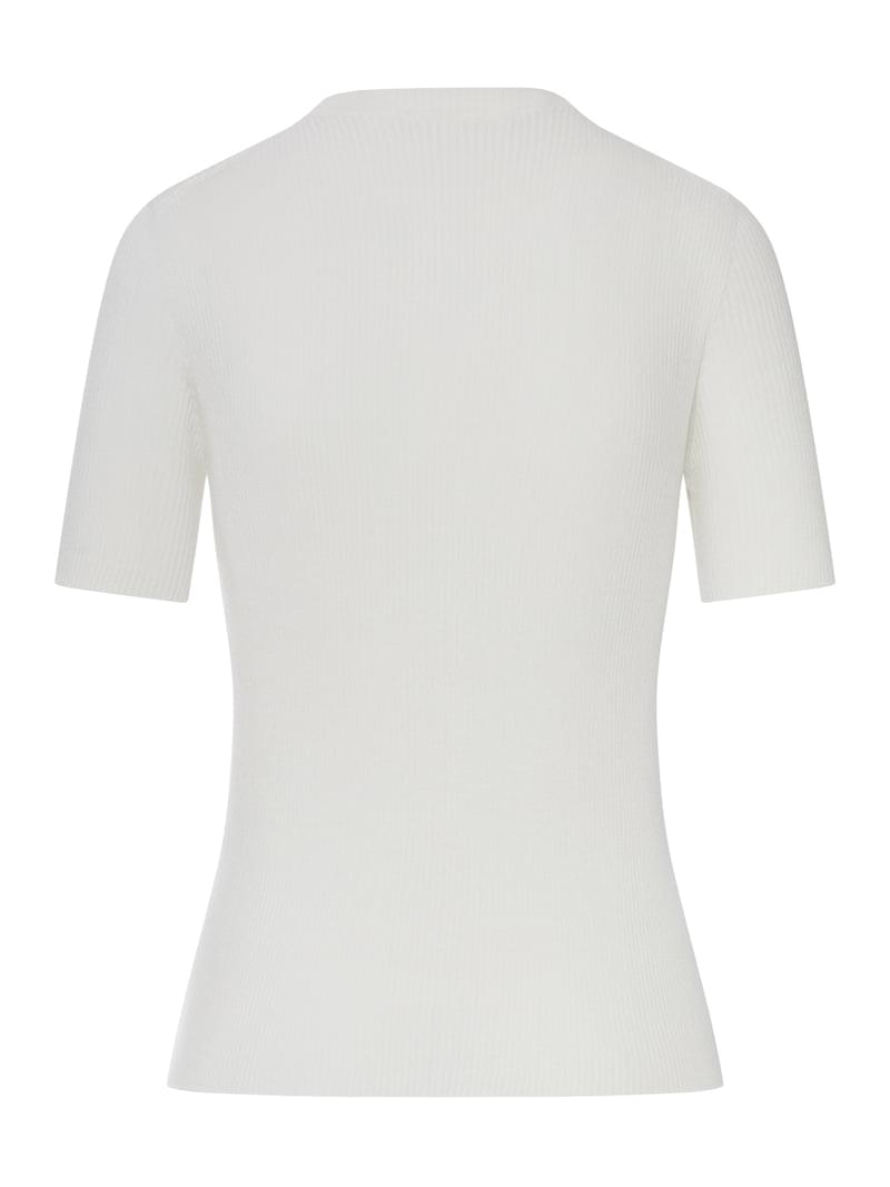 Fendi Women White Cotton Sweater With Front Logo FENDI