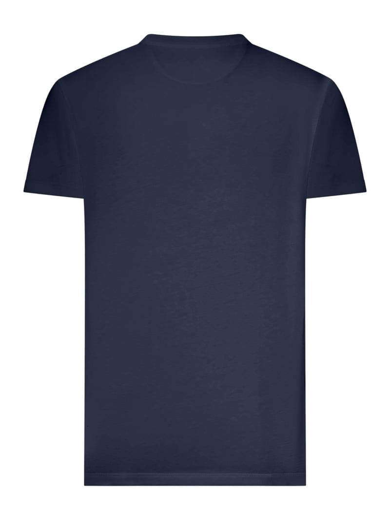 Fendi Men Blue Cotton T-Shirt With Front Logo FENDI