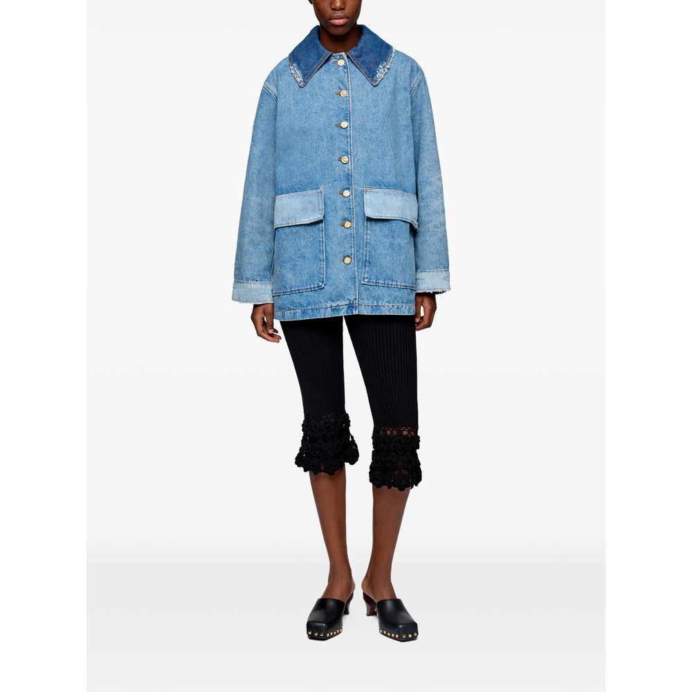 Ganni Blue Jackets - Denim Jackets Women GANNI