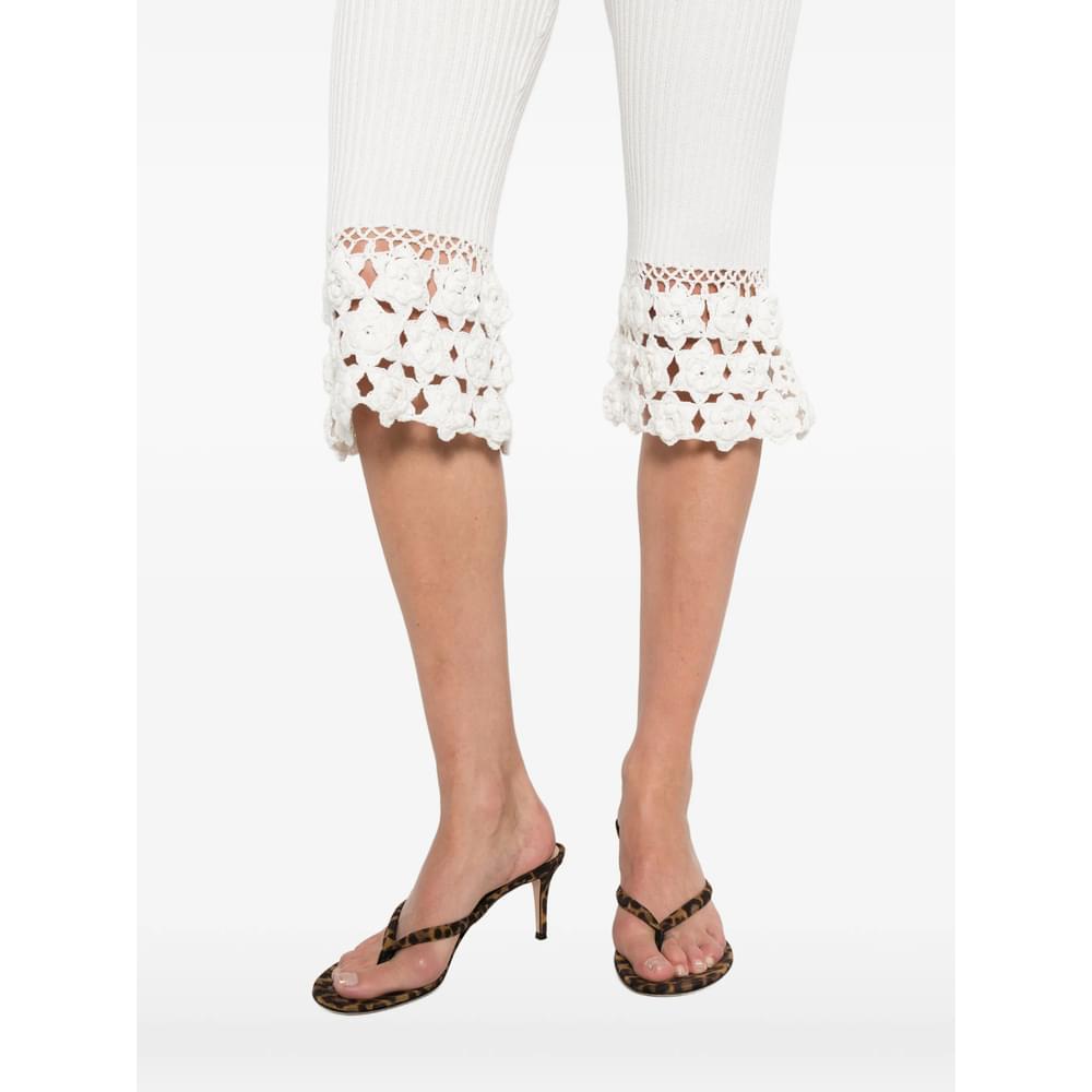 Ganni White Trousers - Cropped Trousers Women GANNI