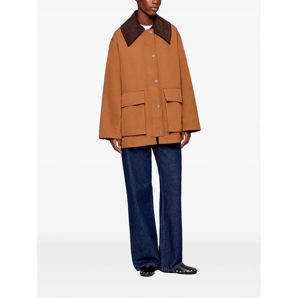 Ganni Brown Jackets - Shirt Jackets Men GANNI