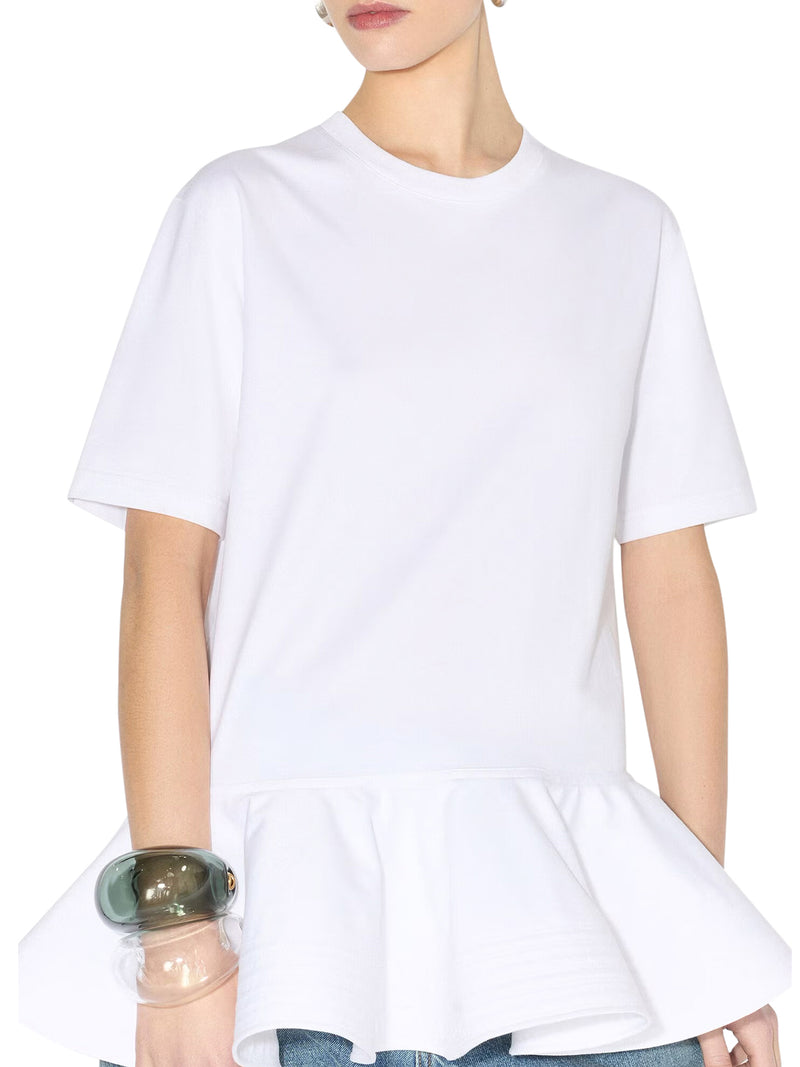 Alaia Women Cotton Jersey T-Shirt With Crinoline ALAIA