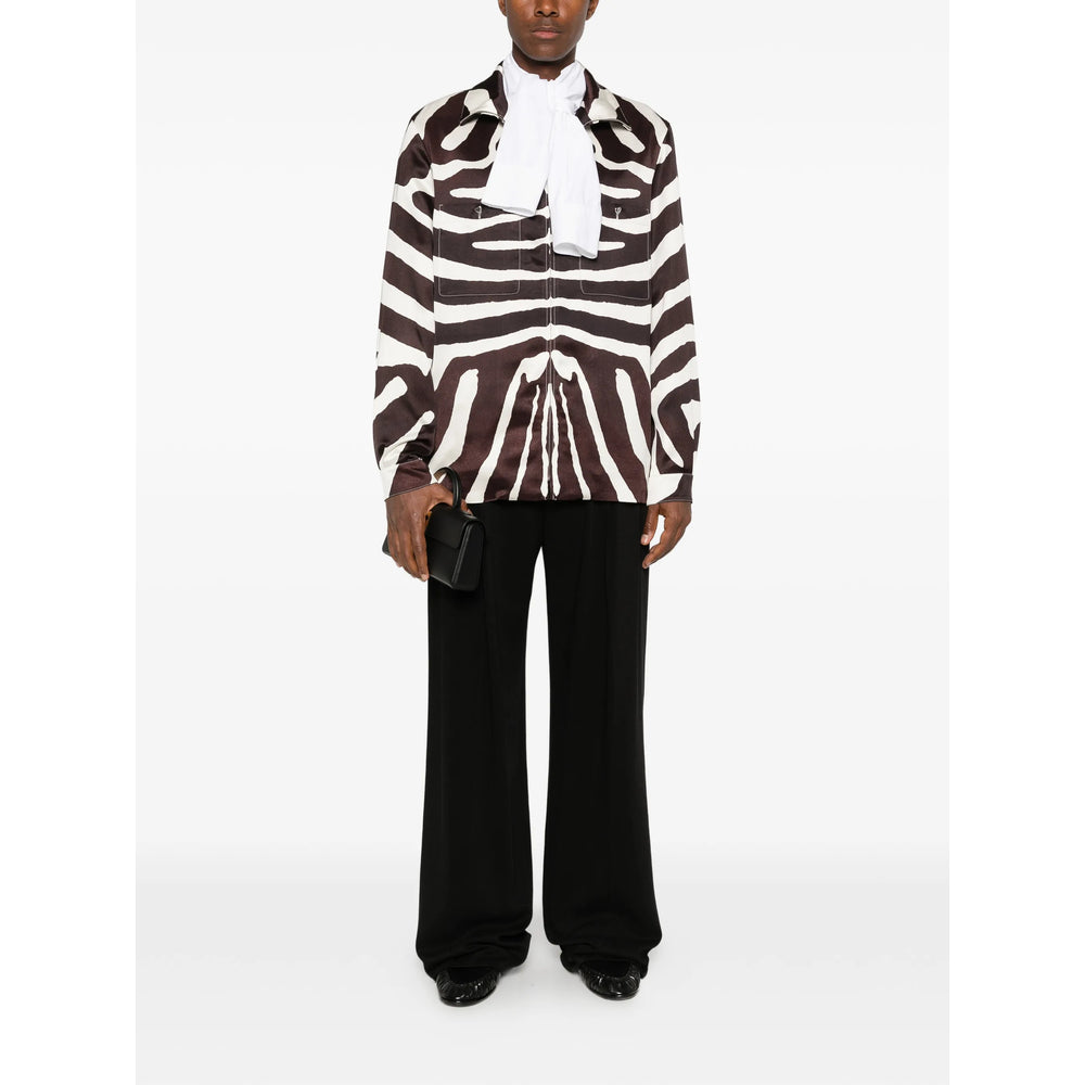 Valentino Brown Jackets - Shirt Jackets Men VALENTINO