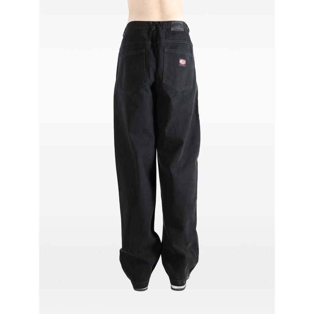 Willy Chavarria Black Denim - Wide-Leg Jeans Men Willy Chavarria