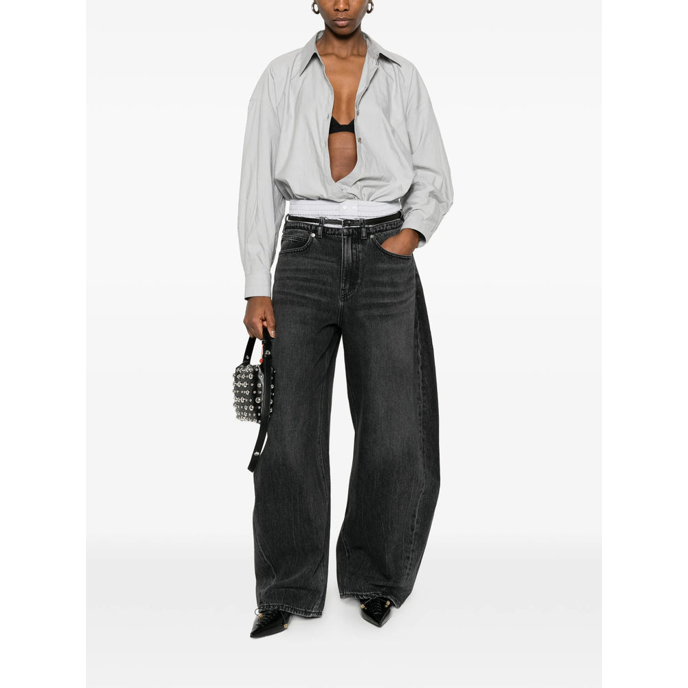 Alexander Wang Grey Denim - Wide-Leg Jeans Women ALEXANDER WANG