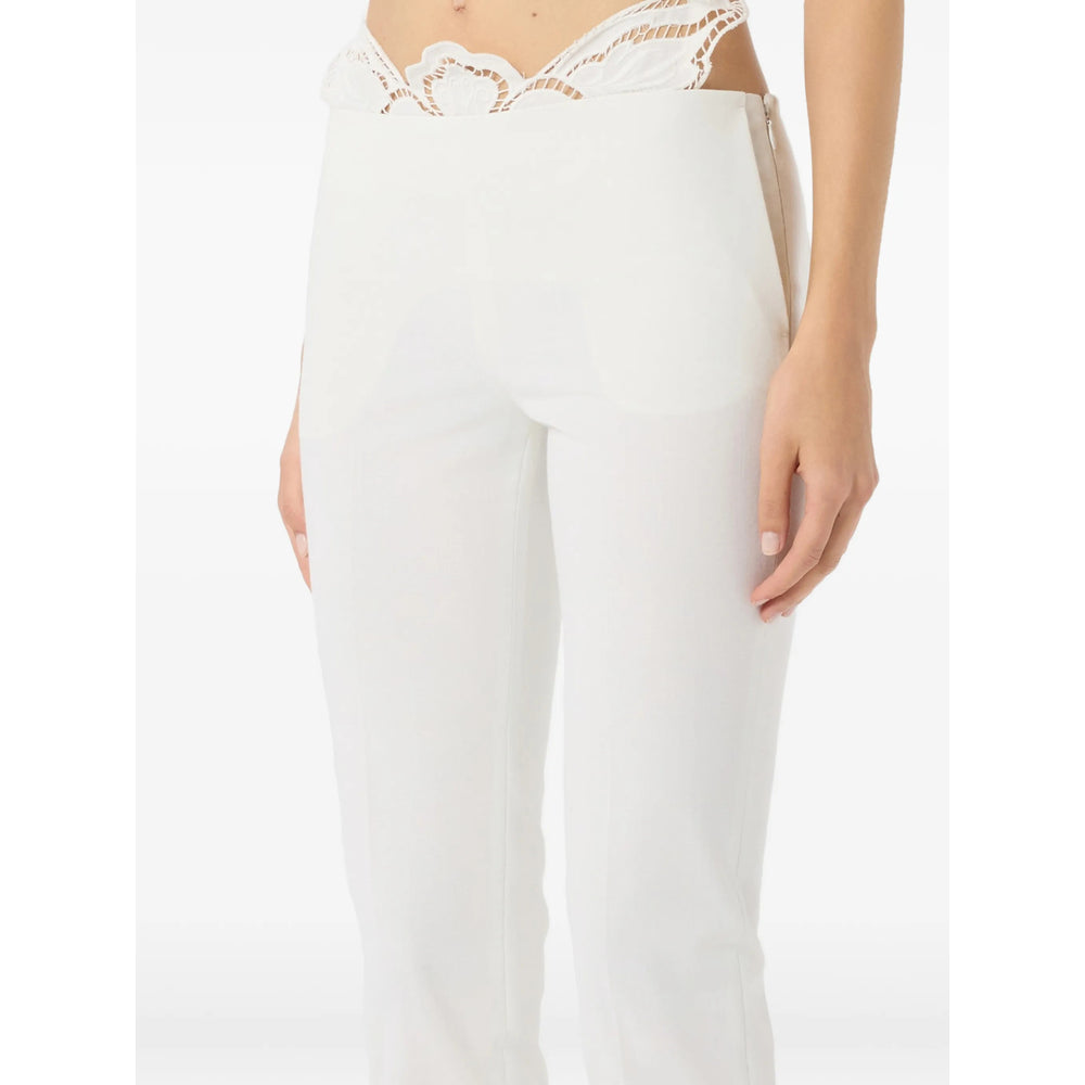 Blumarine White Trousers - Straight Trousers Women BLUMARINE