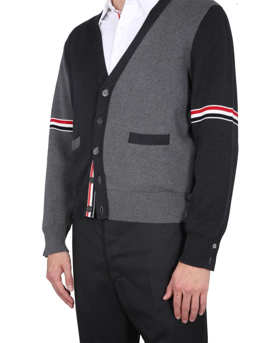 Thom Browne Men V-Neck Cardigan THOM BROWNE