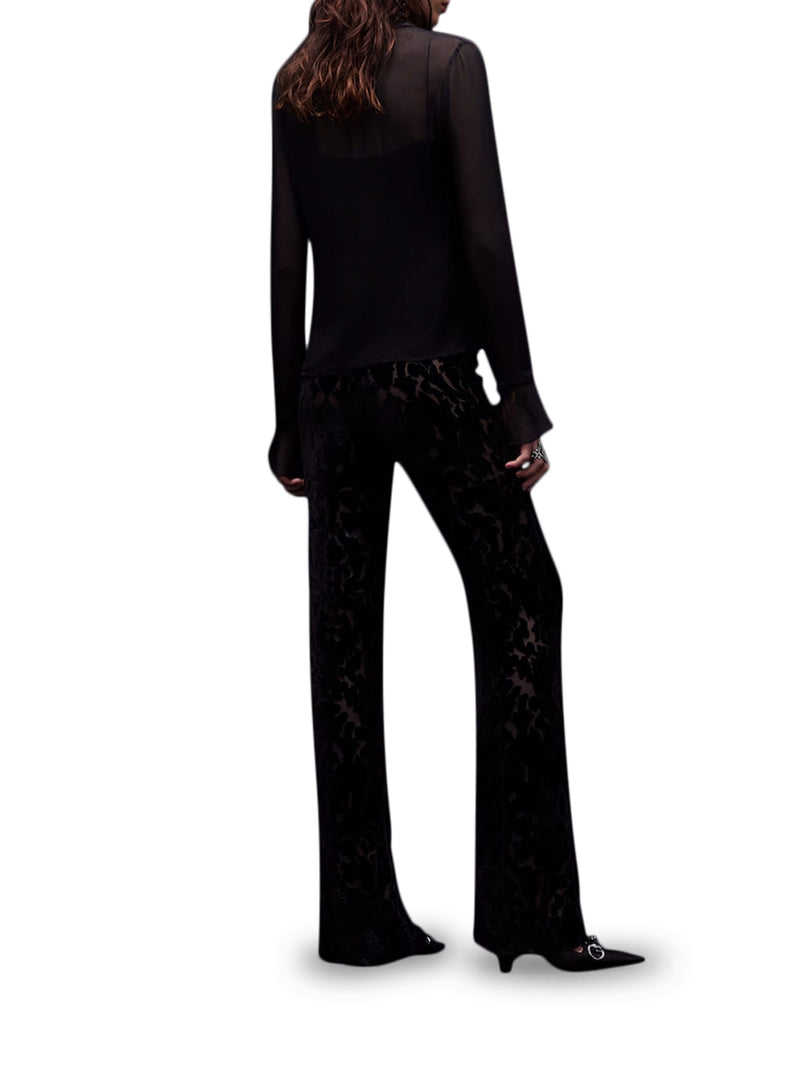 Gucci Women Floral-Print Devoré Velour Trousers GUCCI