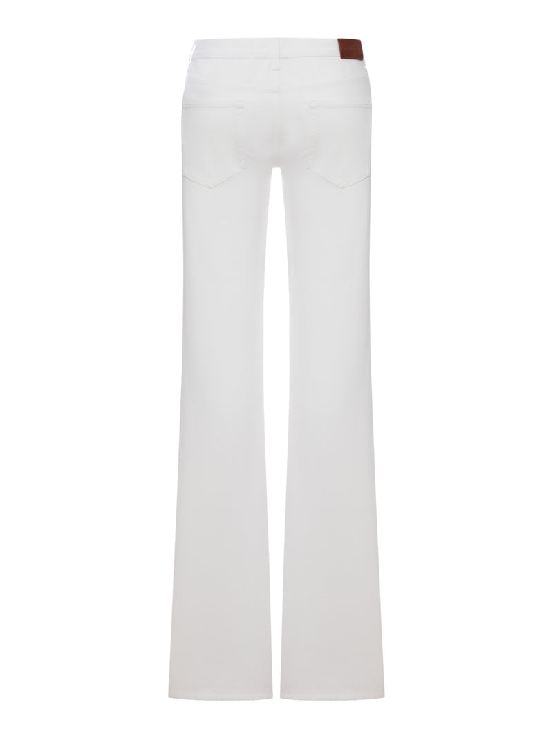 Gucci Women White Flare Jeans With Clamps GUCCI