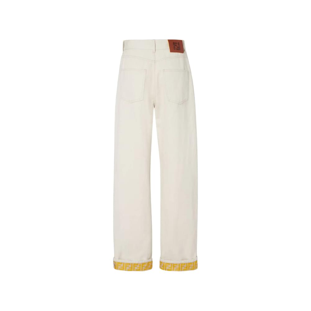 Fendi Neutrals Denim - Straight-Leg Jeans Women FENDI