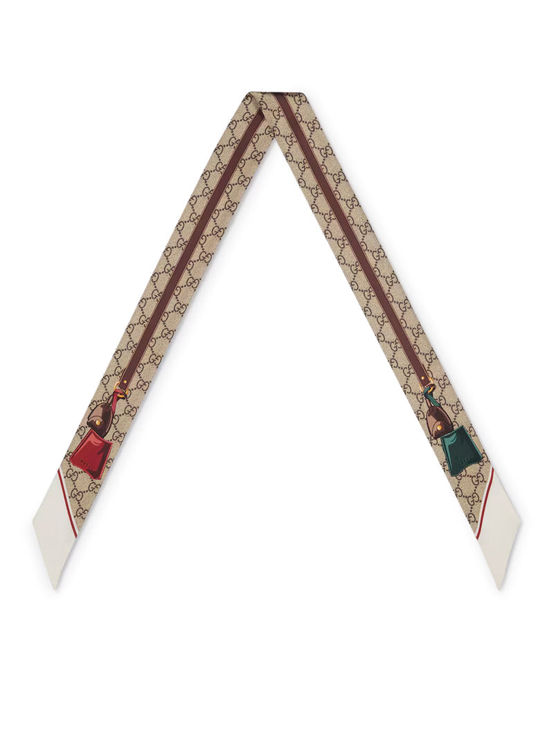 Gucci Women Printed Silk Twill Ribbon GUCCI