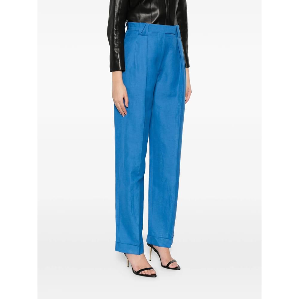 Versace Blue Trousers - Straight Trousers Women VERSACE
