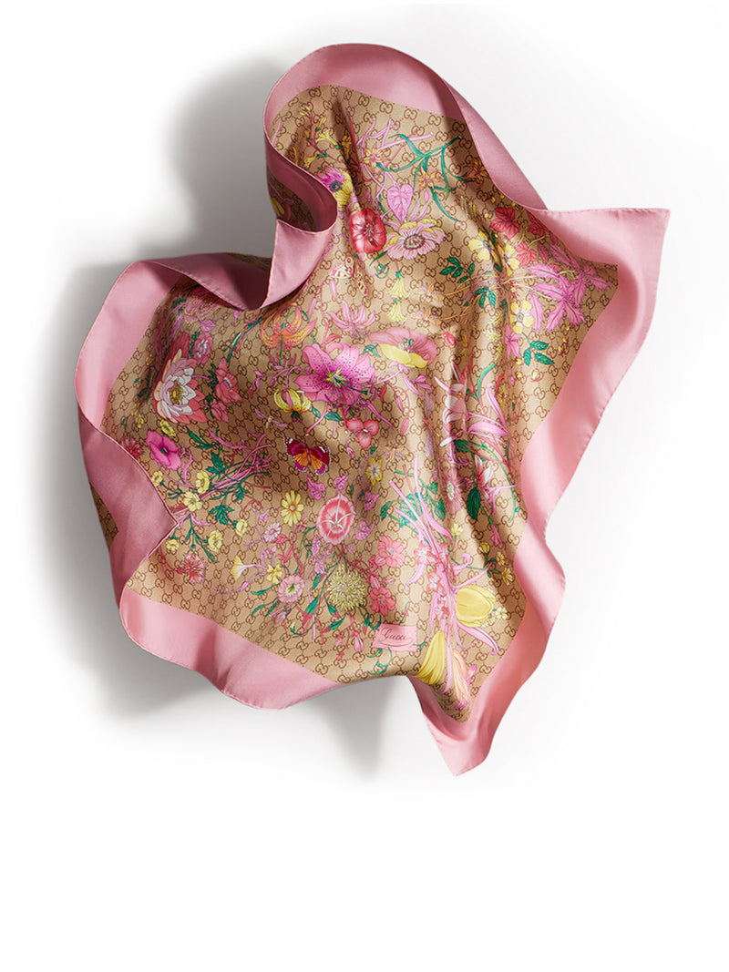 Gucci Women Silk Twill Scarf With Gg Print GUCCI