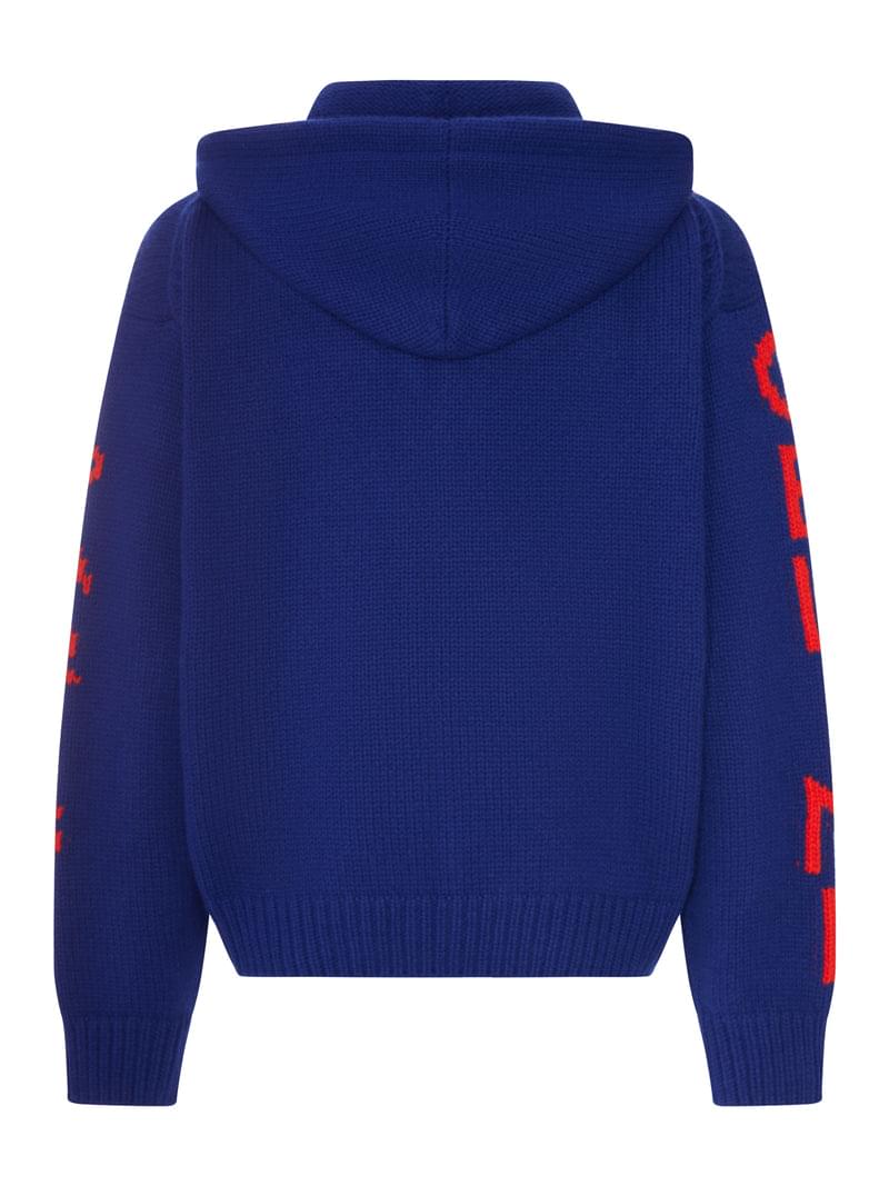 Celine Men Hooded Ribbed Knit Zip-Up Cardigan CELINE
