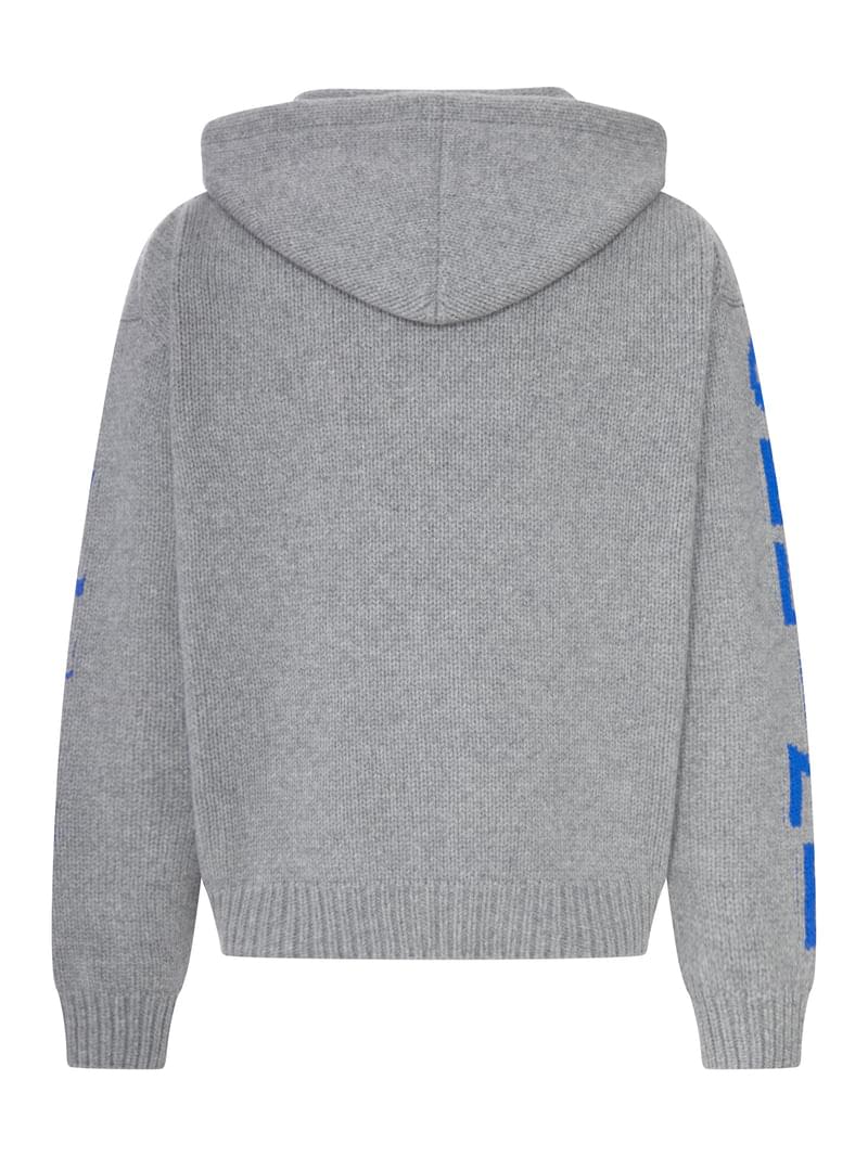 Celine Men Hooded Ribbed Knit Zip-Up Cardigan CELINE