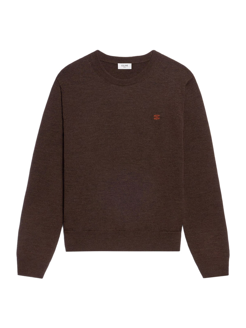 Celine Men Fine Wool Sweater With Triomphe Embroidery CELINE