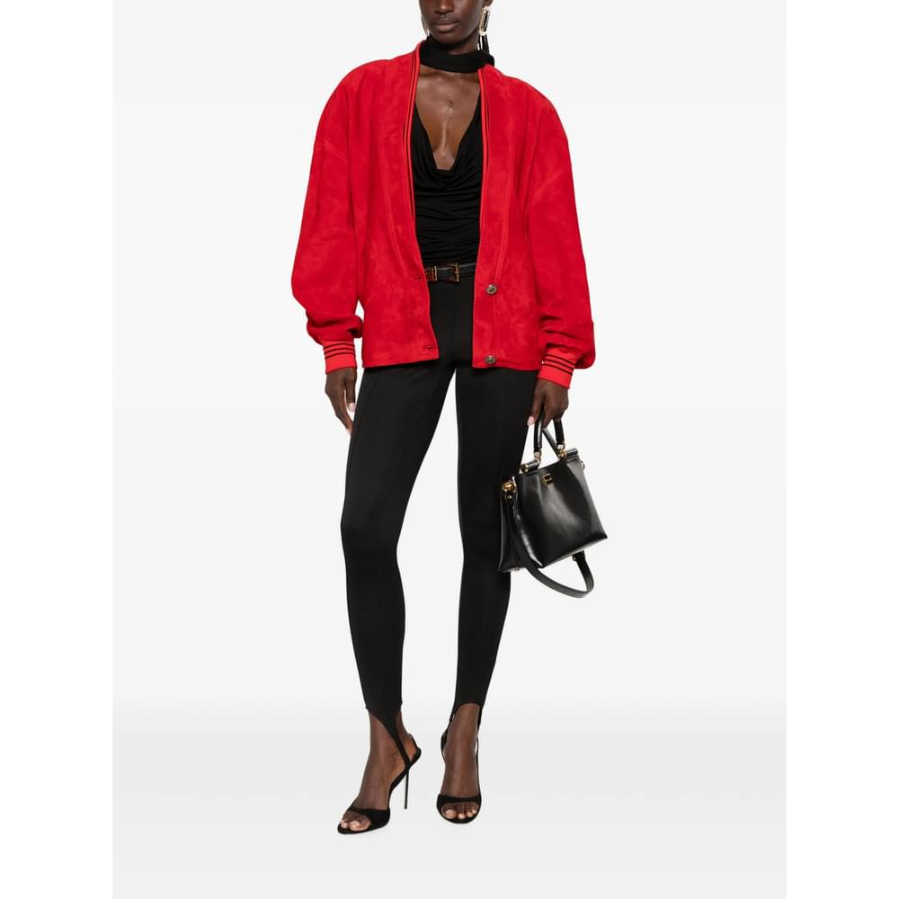 Versace Red Jackets - Leather Jackets Women VERSACE