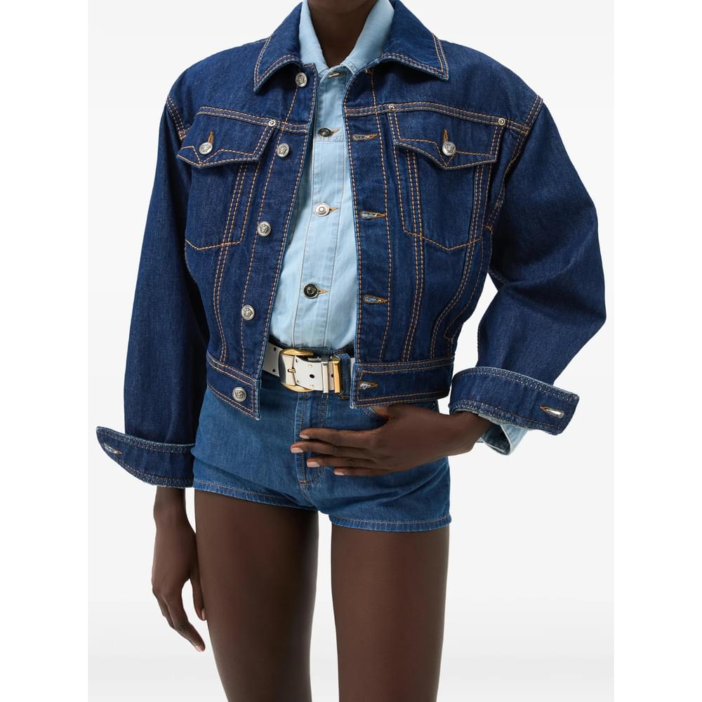 Versace Blue Jackets - Denim Jackets Women VERSACE
