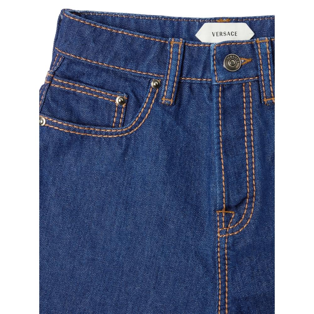 Versace Blue Denim - Straight-Leg Jeans Women VERSACE