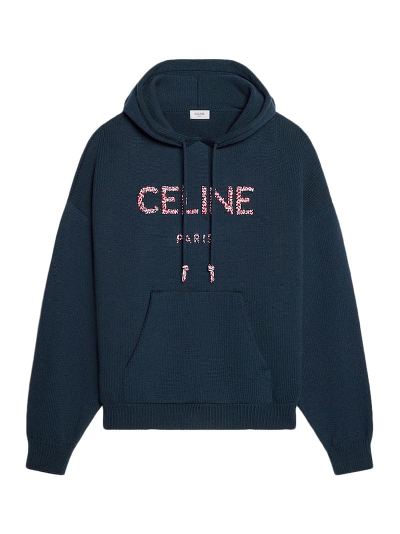 Celine Men Ribbed Cotton Hoodie CELINE