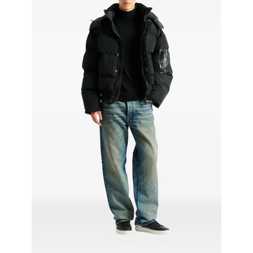 Balmain Black Coats - Padded Coats Men BALMAIN