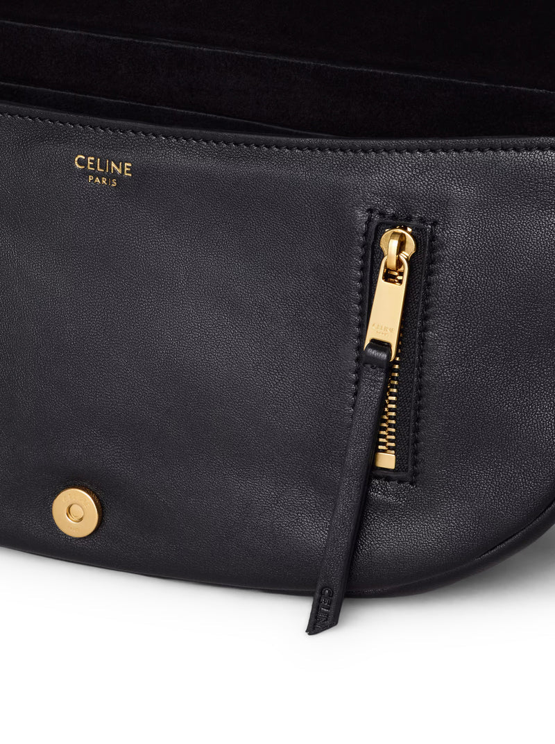 Celine Women Small Crescent Soft Triomphe In Soft Shiny Lambskin CELINE