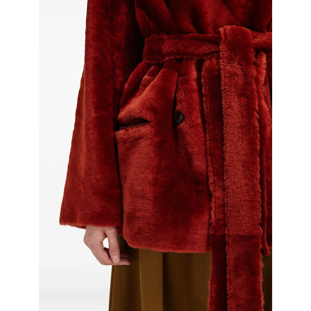 Ferragamo Red Jackets - Faux Fur & Shearling Jackets Women FERRAGAMO