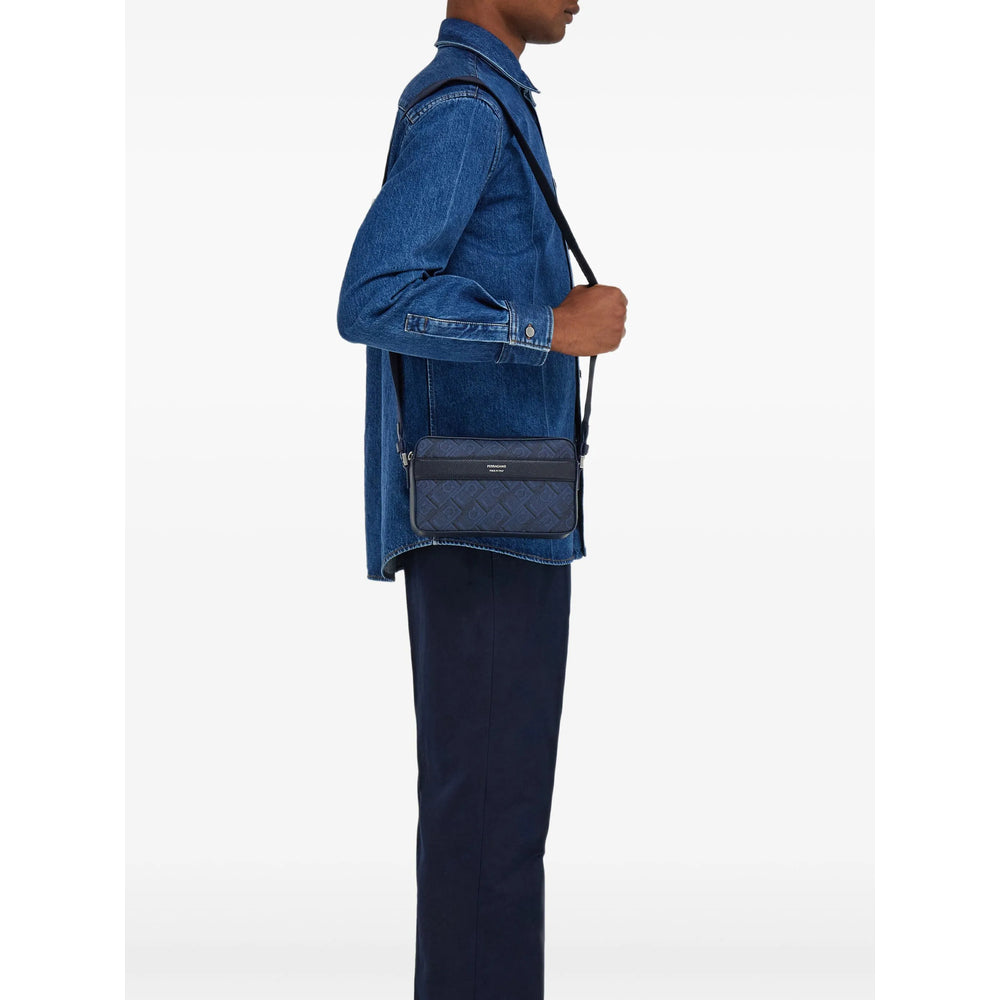 Ferragamo Blue Messenger Bags Men FERRAGAMO