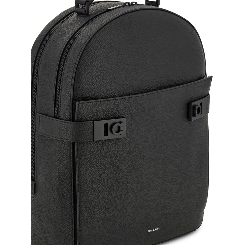 Ferragamo Black Backpacks Men FERRAGAMO