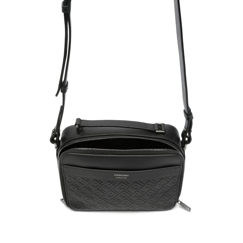 Ferragamo Black Messenger Bags Men FERRAGAMO