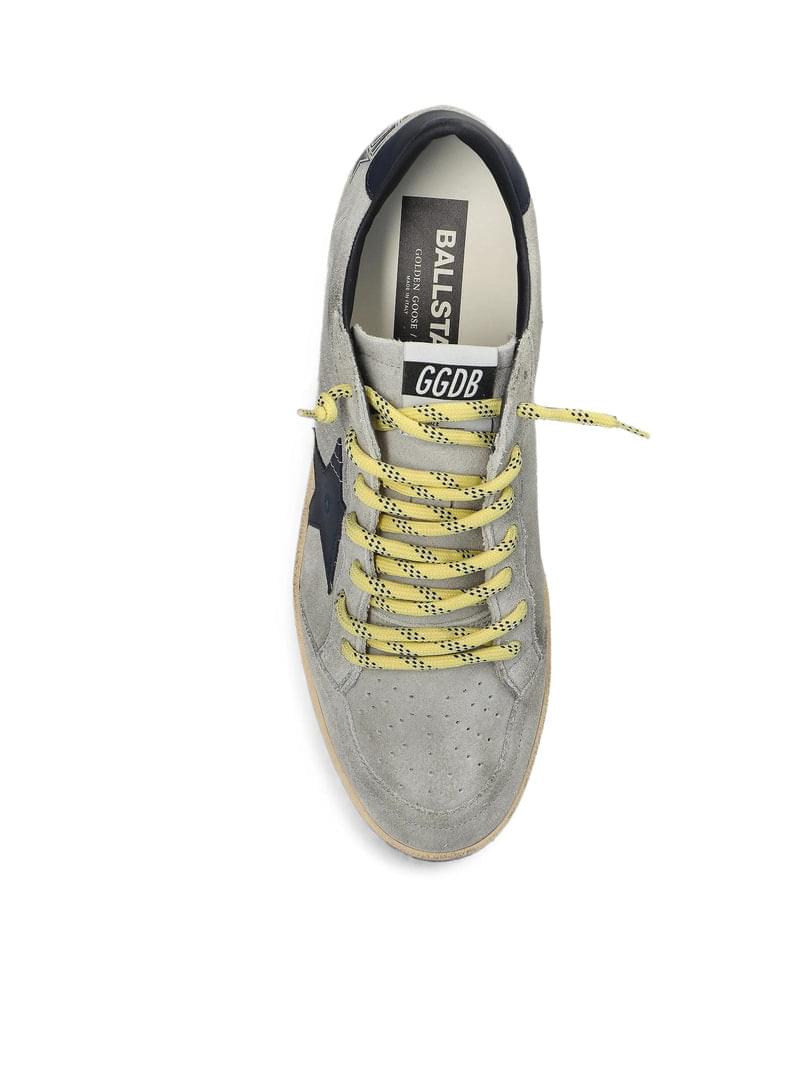 Golden Goose Deluxe Brand Men Ball-Star In Grey Suede With Star And Blue Patch GOLDEN GOOSE