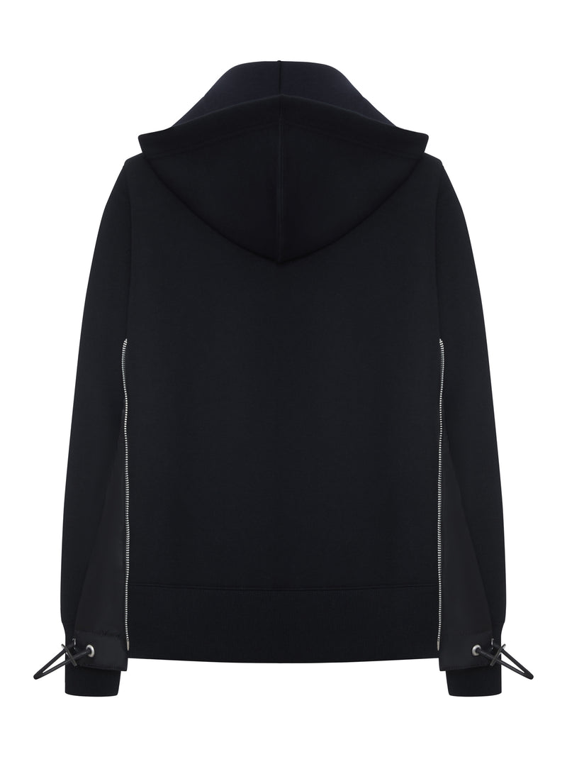 Sacai Women Zip-Up Hoodie With Nylon Details SACAI