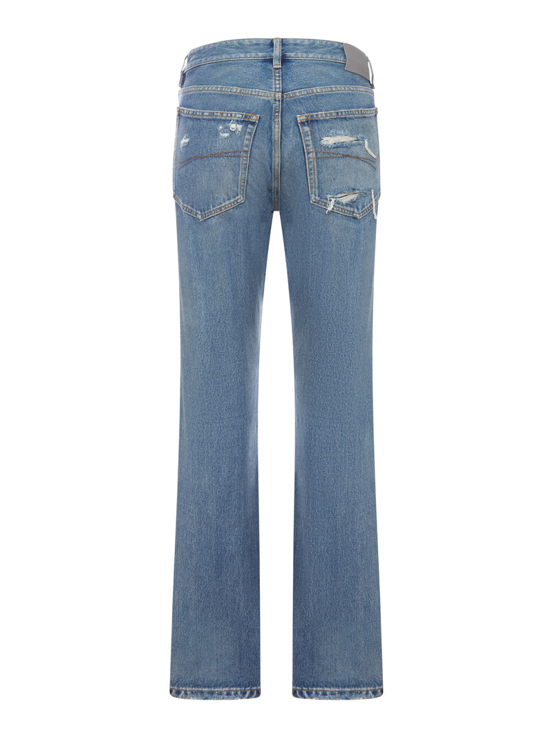 Balenciaga Women Medium Wash Denim Flare Jeans BALENCIAGA